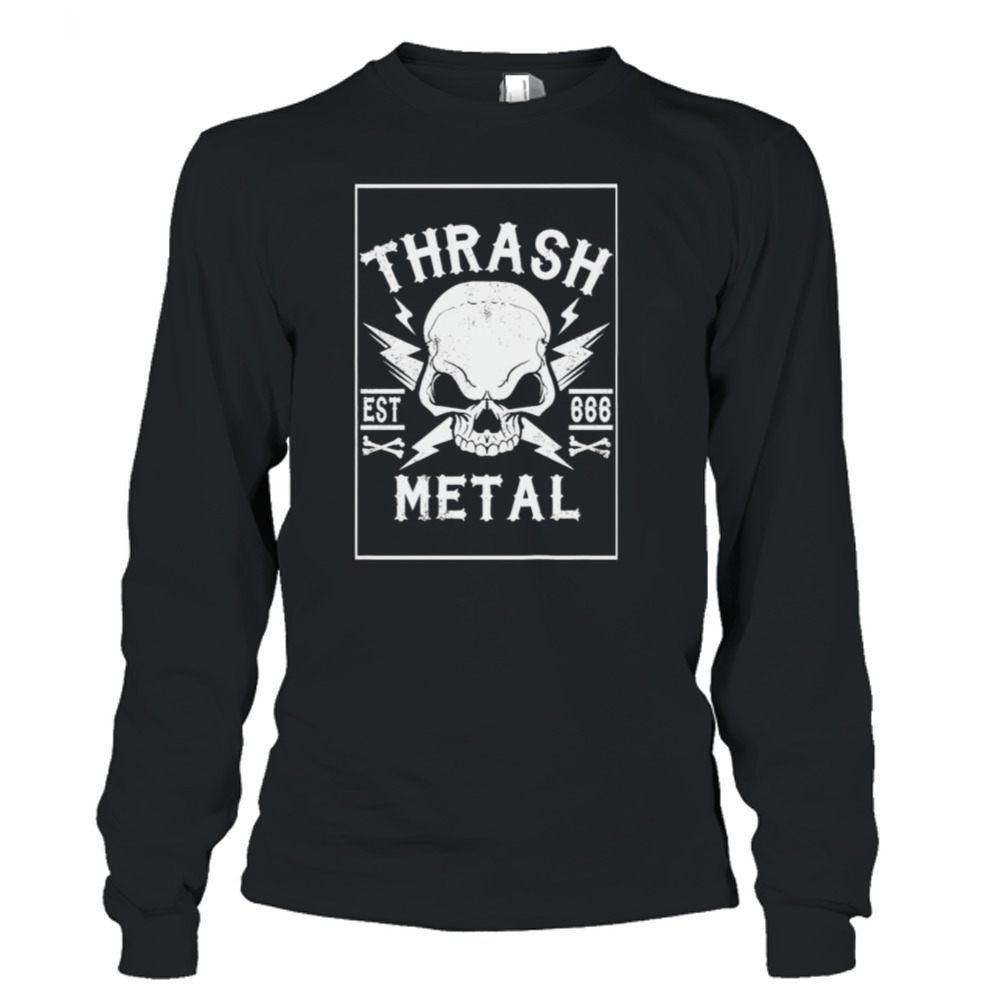 skull Thrash est 666 metal shirt 3 Long Sleeve T-Shirt