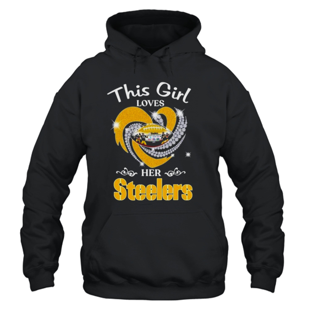 2023 Pittsburgh Steelers This Girl Loves Her Steelers Heart Diamond Shirt