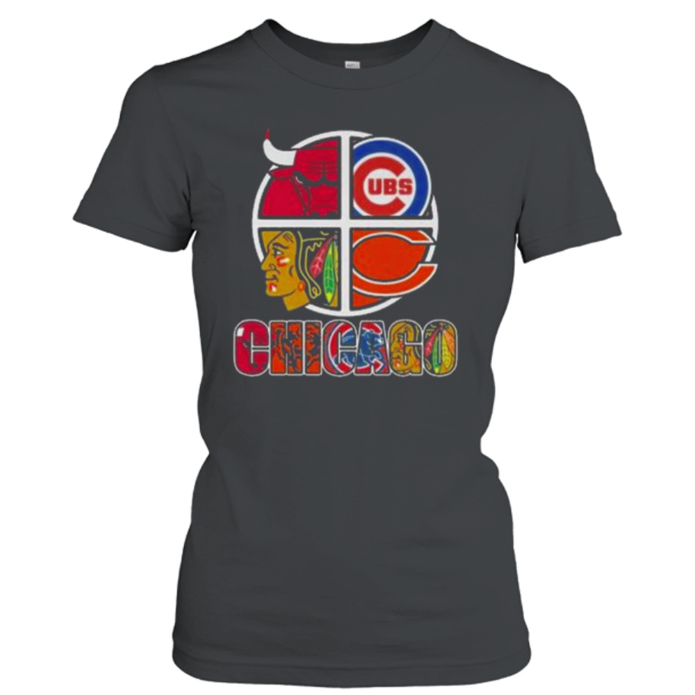 Chicago Big 4 Teams Bulls Bears Blackhawks Cubs Shirt