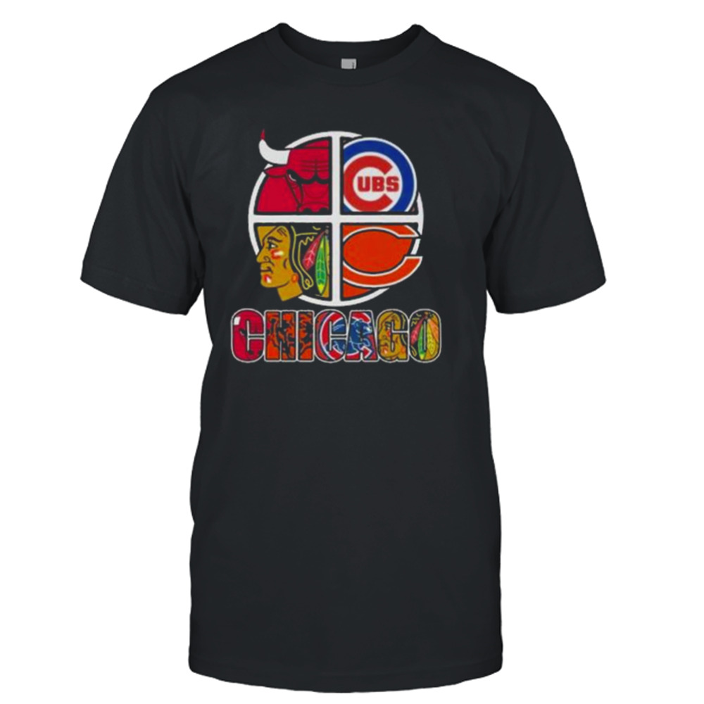 Official Chicago big 4 teams bulls bears blackhawks cubs shirt