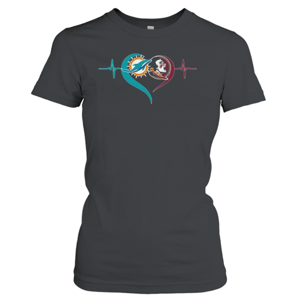 Heartbeat Miami Dolphins And Florida State Seminoles shirt - Limotees