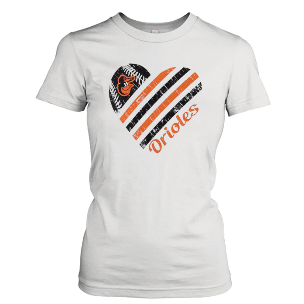 Baltimore Orioles G III 4Her by Carl Banks White Heart T Shirt - Bring Your  Ideas, Thoughts And Imaginations Into Reality Today
