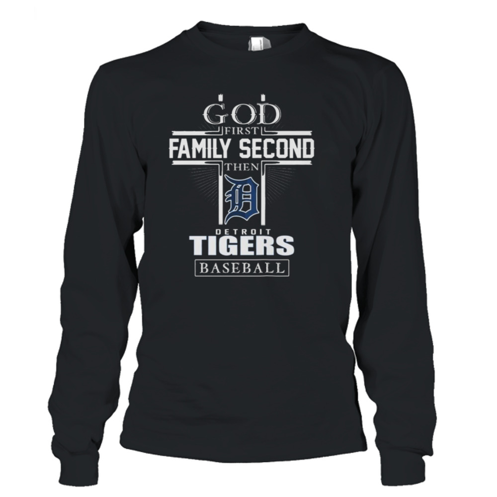 God first family second then detroit tigers baseball logo 2023 T