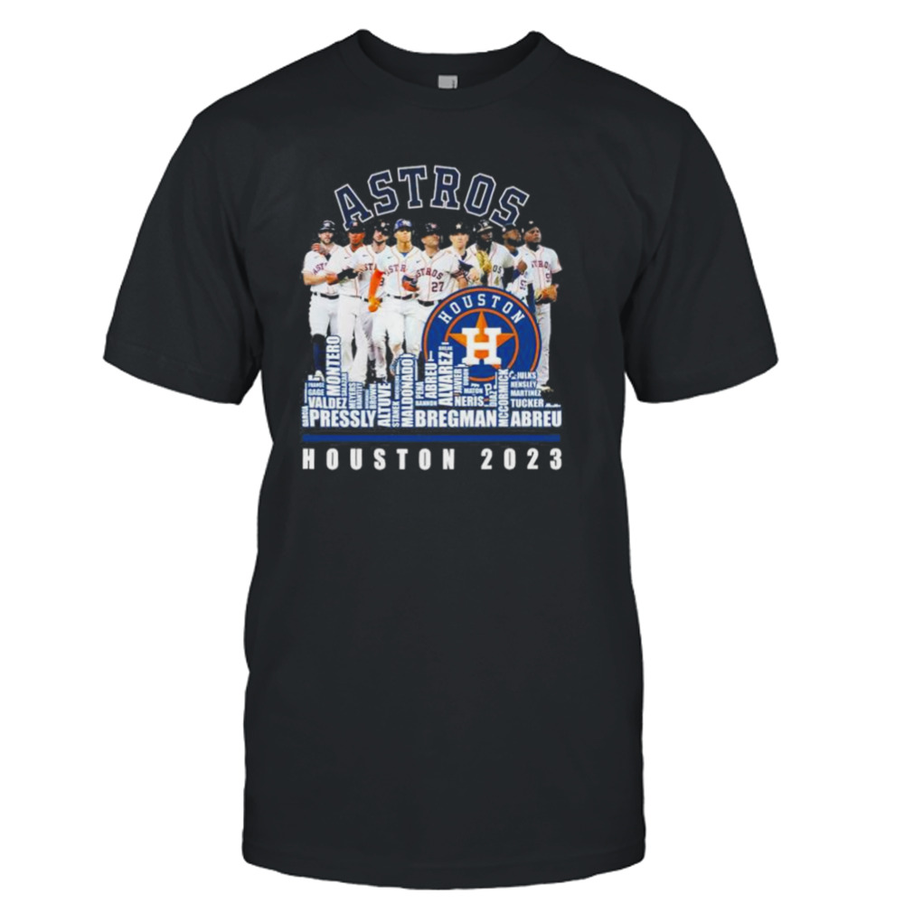 Houston Astros 2023 Baseball Team Names Skyline Champions Shirt