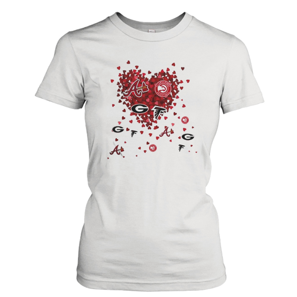 Heart Love Atlanta Braves X Atlanta Hawks X Green Bay Packers X Atlanta  Falcons Shirt