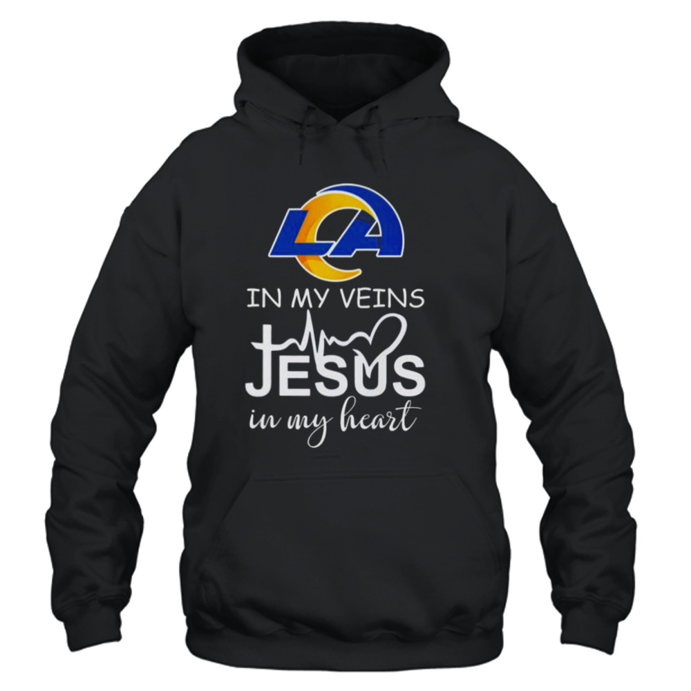 Los Angeles Rams Logo 2023 In My Veins Jesus In My Hearshirt