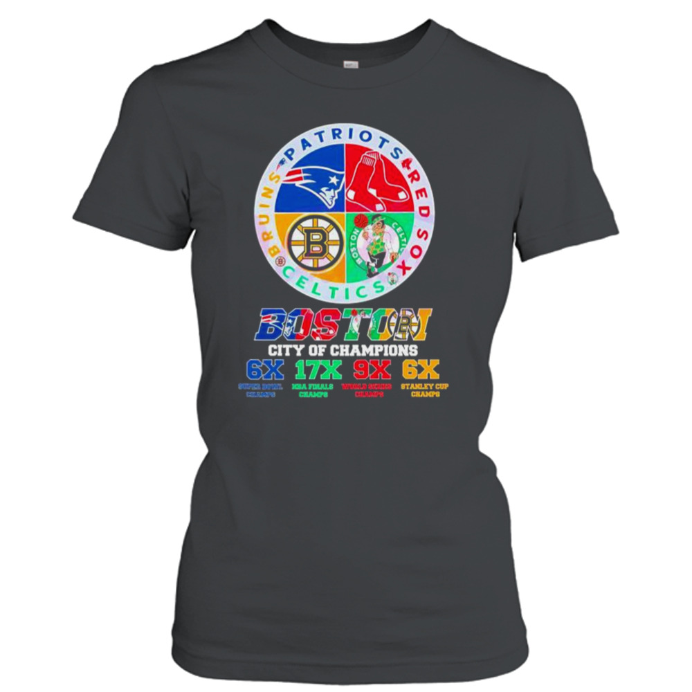 Boston city of champions Bruins celtics red sox Patriots shirt