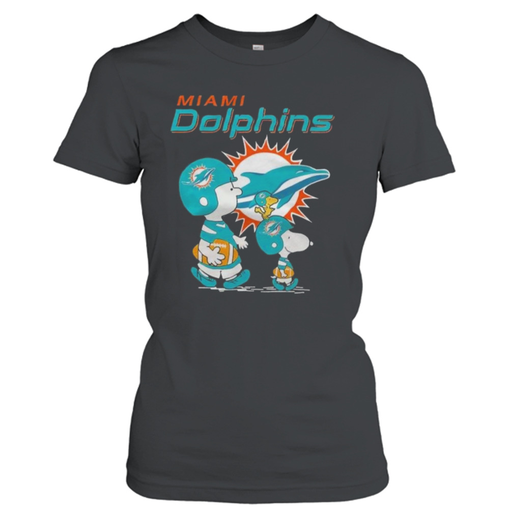 Miami Dolphins Peanuts Snoopy Charlie Brown And Woodstock Shirt