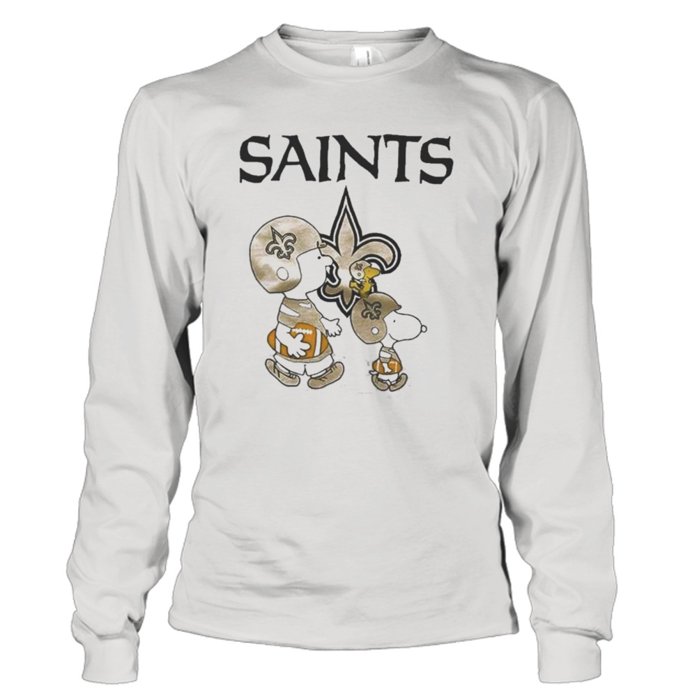 New Orleans Saints Peanuts Snoopy Charlie Brown And Woodstock T-shirt 3 Long Sleeve Tee