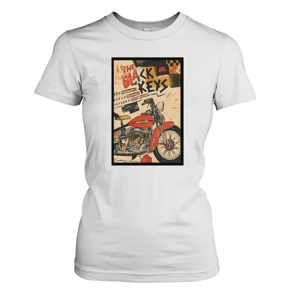 The Black Keys Kansas City MO Tour 2023 art poster design T-shirt 2 Ladies Tee
