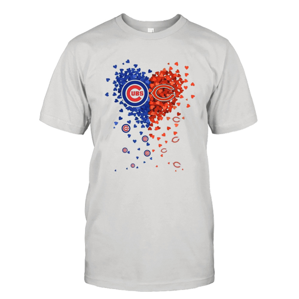 Chicago Bears Chicago Cubs Tiny Heart Shape 2023 T-Shirt 1 Unisex Tee