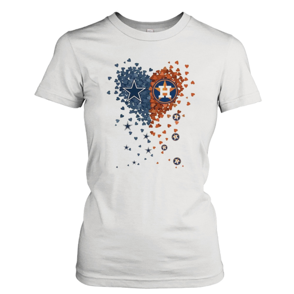 Unique Dallas Cowboys Houston Astros Tiny Heart Shape T-shirt