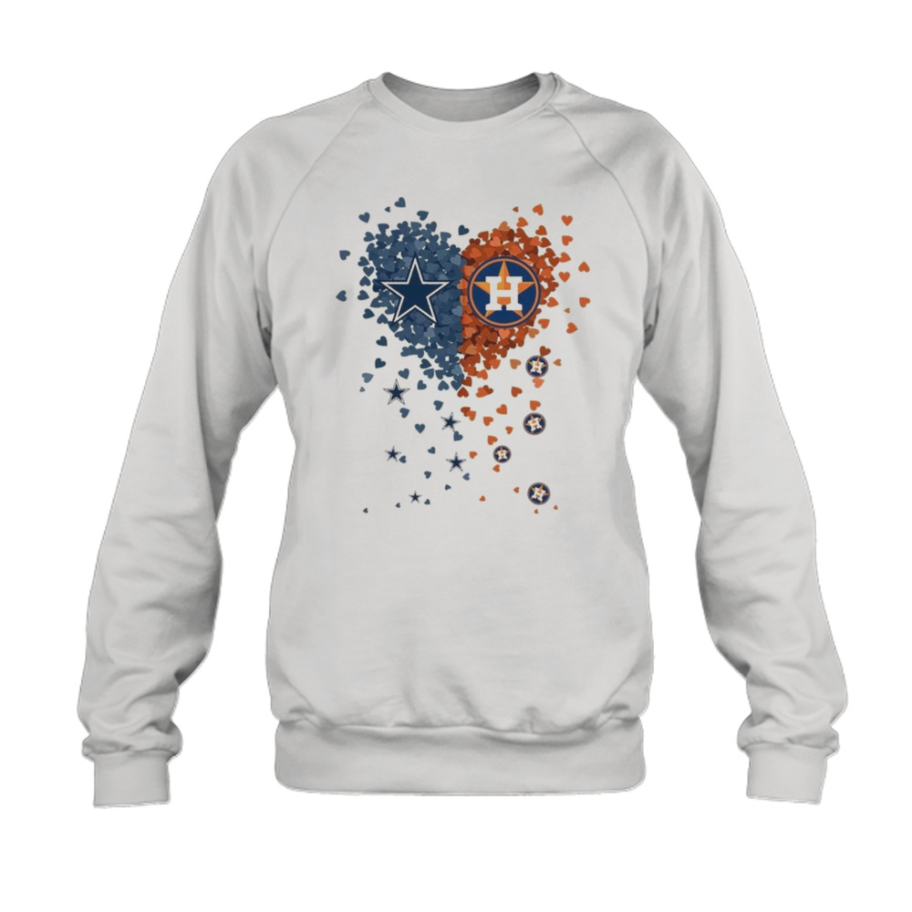 Unique Dallas Cowboys Houston Astros Tiny Heart Shape T-shirt