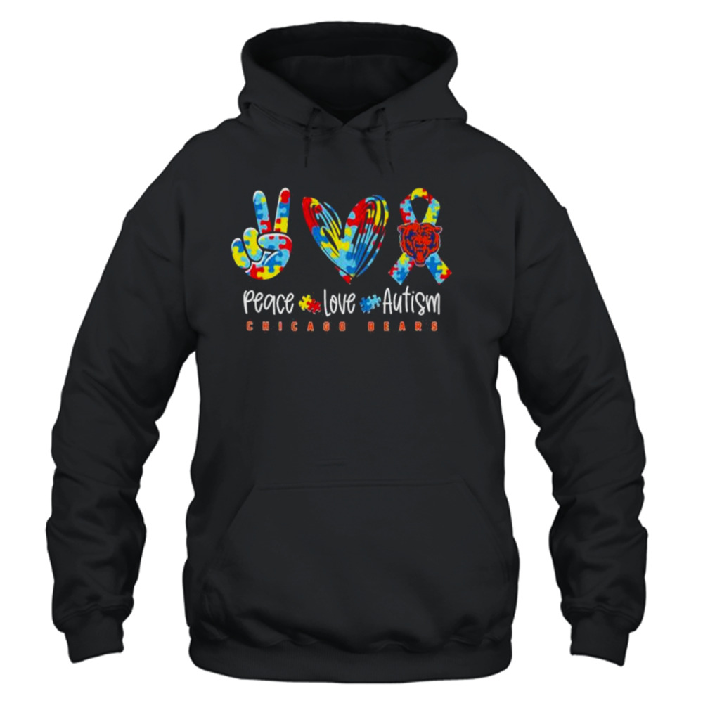 Peace Love Autism Chicago Bears Nfl Shirt - Peanutstee