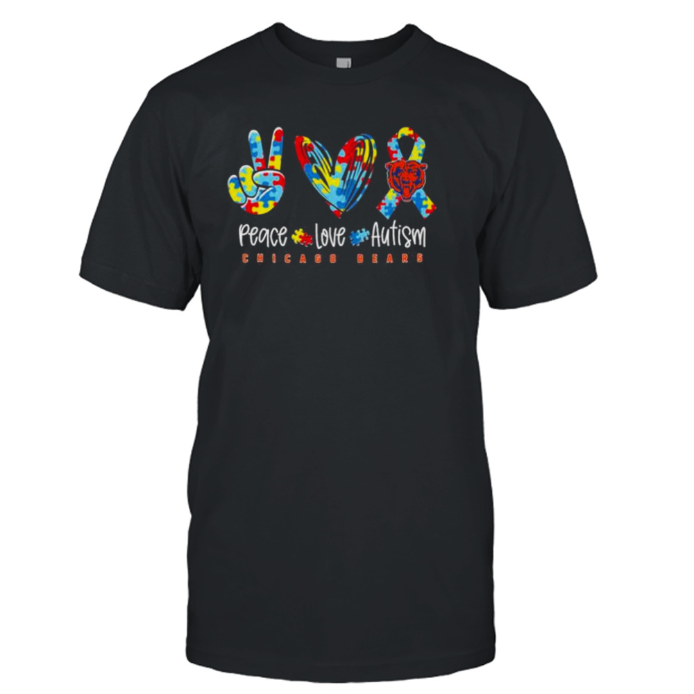 Peace Love Autism Chicago Bears Nfl Shirt