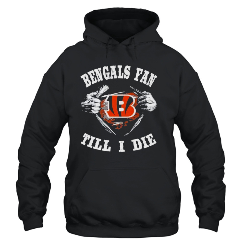 Official Blood inside me cincinnatI bengals fan till I die T-shirt