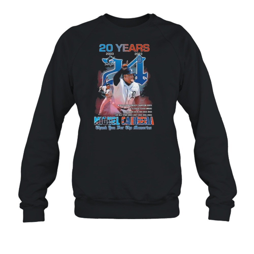 Miguel Cabrera 20 Years Detroit Tigers Thanks For The Memories Signature  Shirt