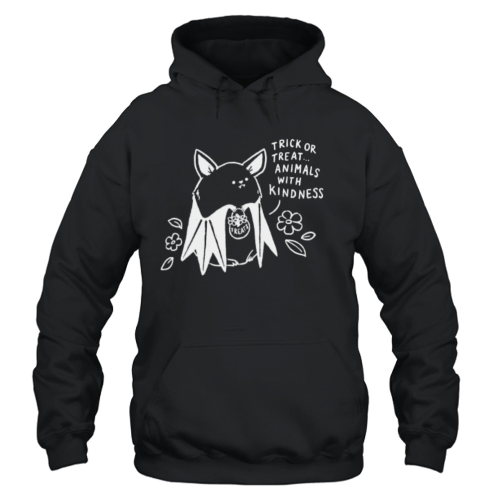 Trick or treat animals with kindness bat Halloween T-shirt 4 Unisex Hoodie
