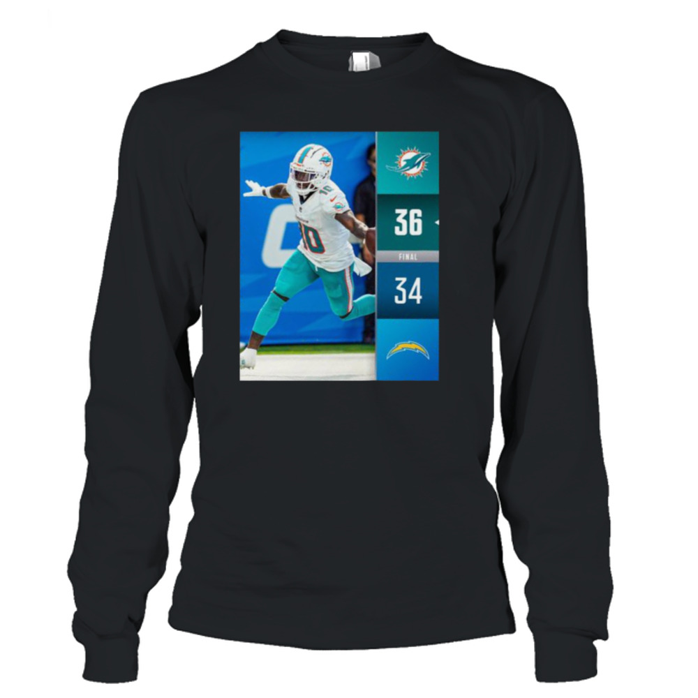 Miami Dolphins Win 36 – 34 Chargers NFL Kickoff 2023 Final Score Shirt 3 Long Sleeve T-Shirt