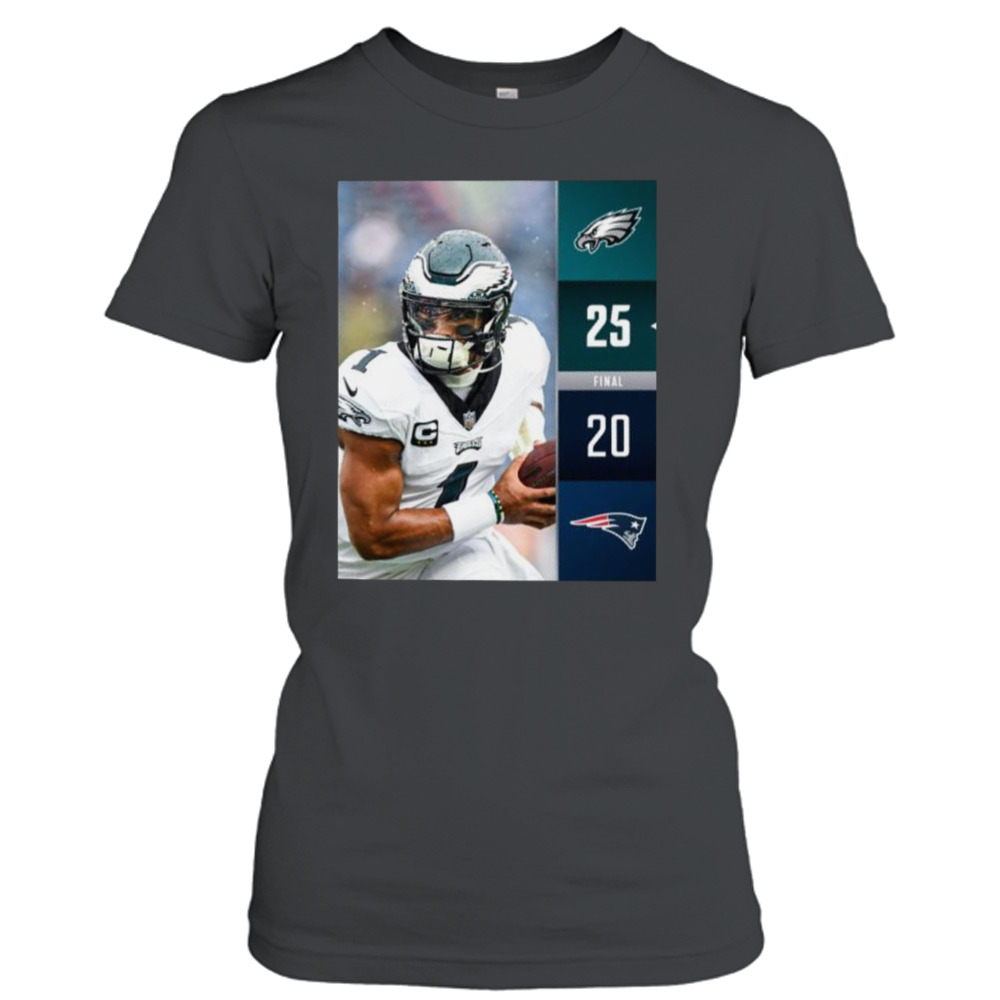 Philadelphia Eagles Win 25 – 20 New England Patriots NFL Kickoff 2023 Final Score Shirt 2 Ladies T-Shirt