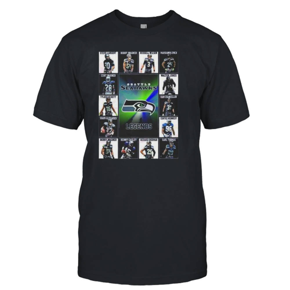 Seattle Seahawks Legends Players 2023 Signatures shirt 1 Unisex T-Shirt