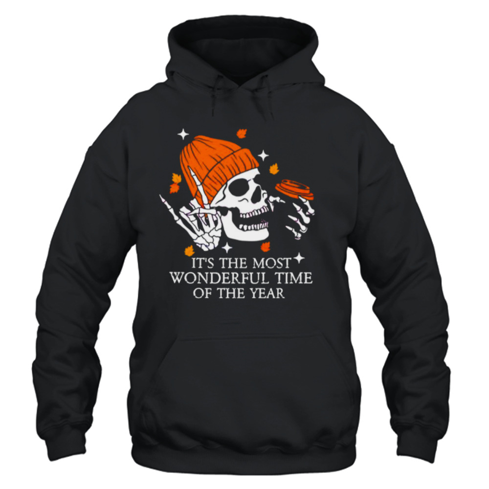 Skeleton coffee it’s the most wonderful time of the year shirt 4 Unisex Hoodie