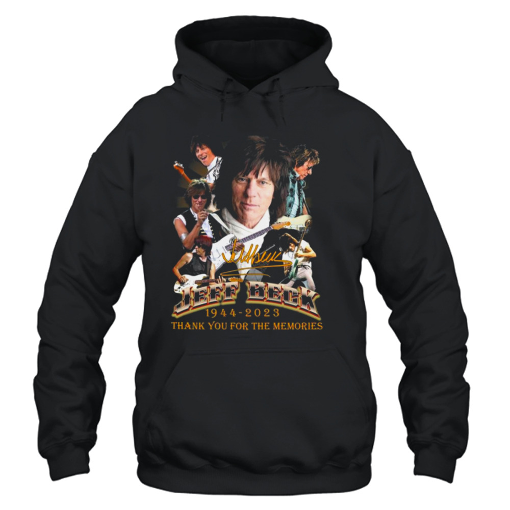 Vintage Jeff Beck 1944 2023 thank you for the memories signatures shirt 4 Unisex Hoodie