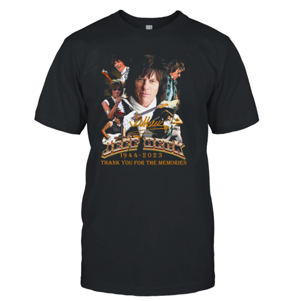 Vintage Jeff Beck 1944 2023 thank you for the memories signatures shirt 1 Unisex T-Shirt