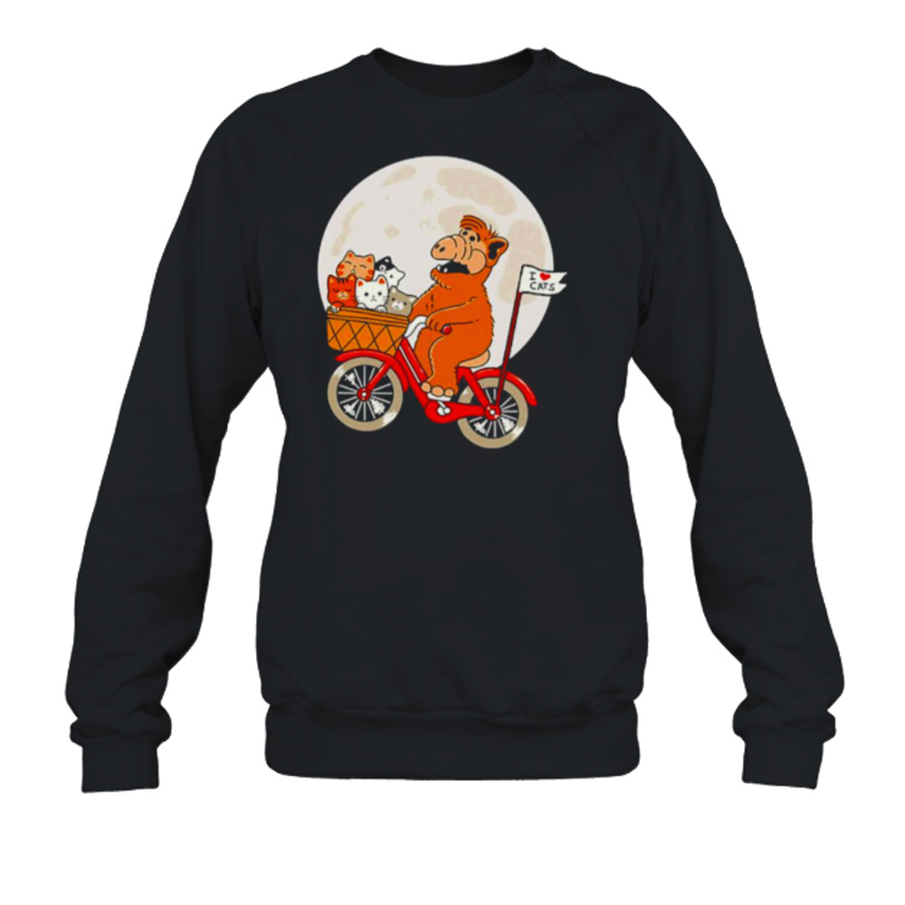 Alien loves felines I love cats shirt 5 Crewneck Sweatshirt
