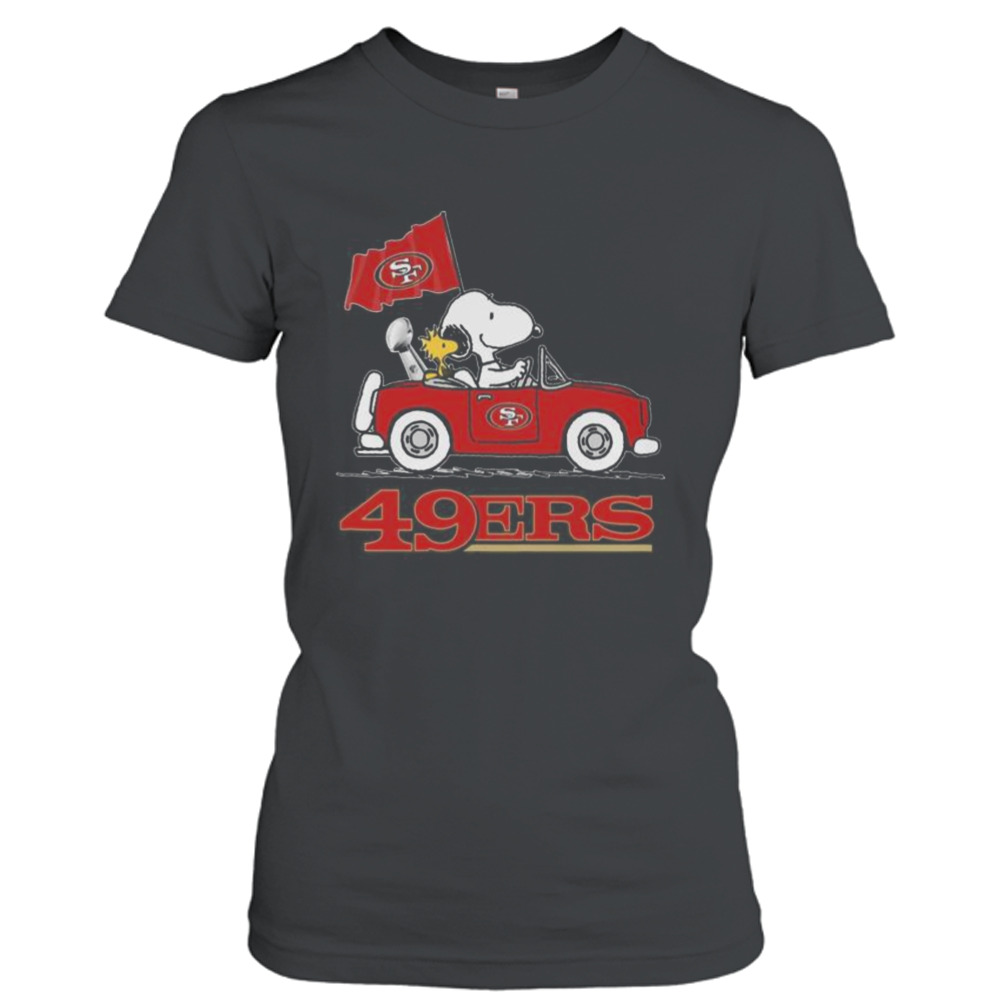 Snoopy And Woodstock San Francisco 49ers Driving Car 2023 shirt