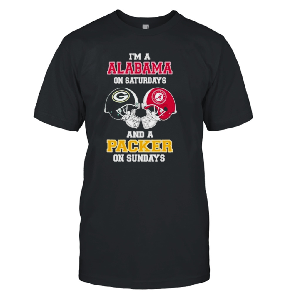 I’m A Alabama On Saturdays And A Packers On Sundays Helmet 2023 T-Shirt