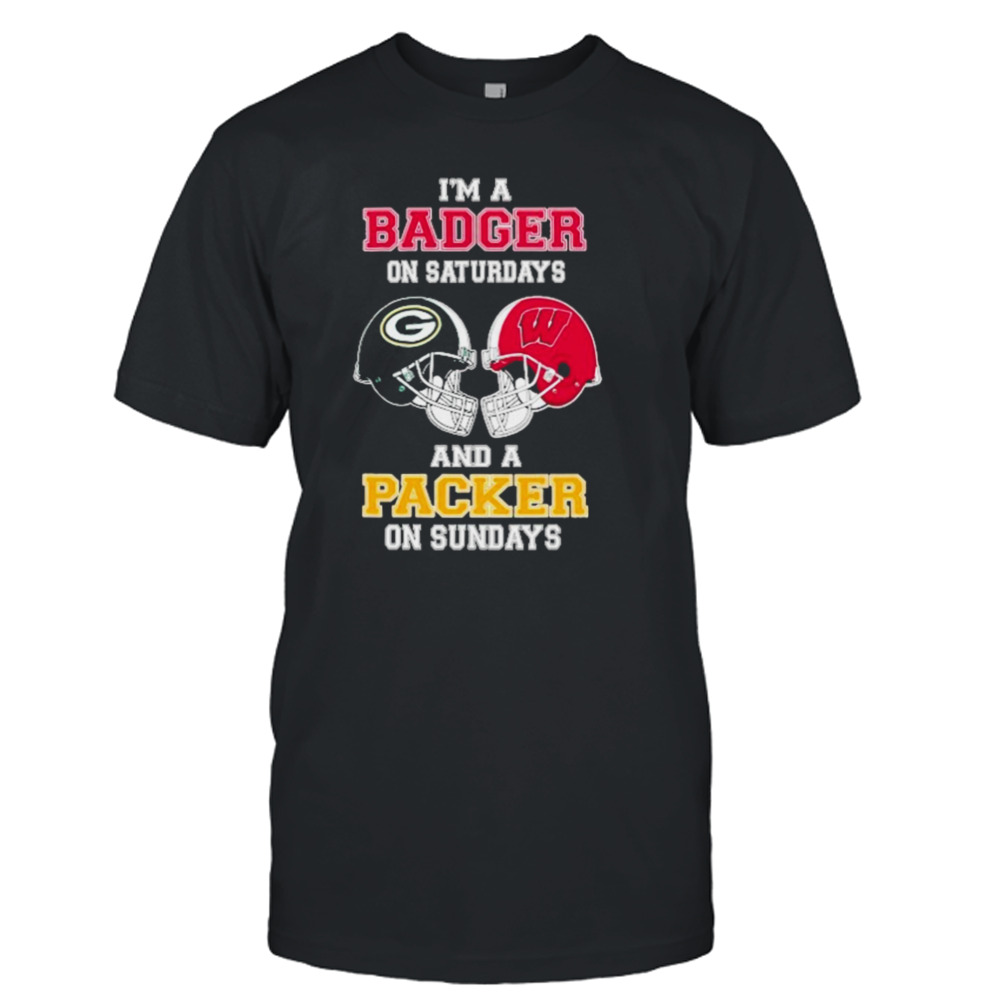 I’m A Badgers On Saturdays And A Packers On Sundays Helmet 2023 T-Shirt