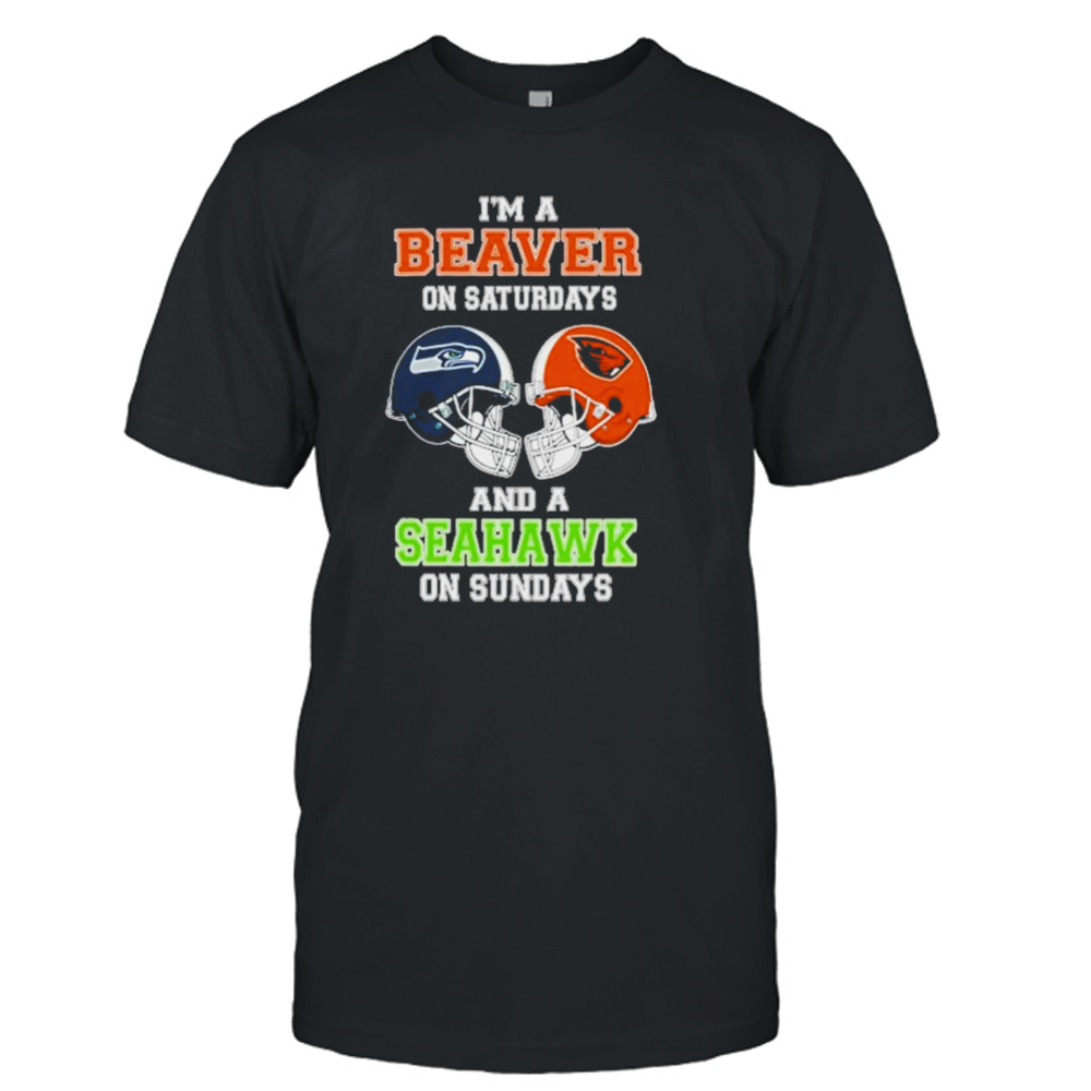 I’m A Beaver On Saturdays And A Seahawks On Sundays Helmet 2023 T-Shirt