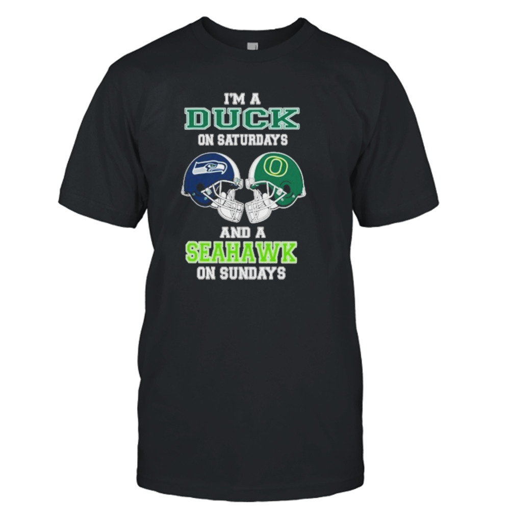 I’m A Ducks On Saturdays And A Seahawks On Sundays Helmet 2023 T-Shirt