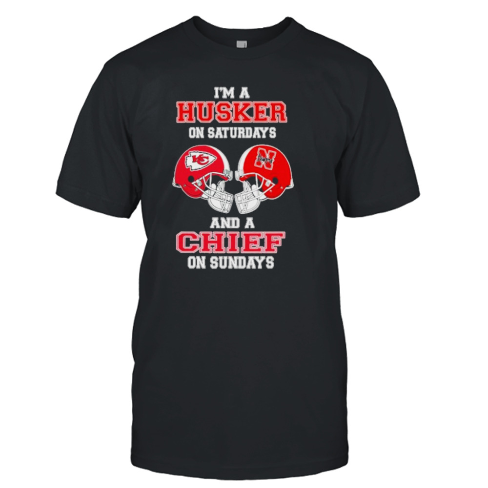 I’m A Huskers On Saturdays And A Chiefs On Sundays Helmet 2023 T-Shirt