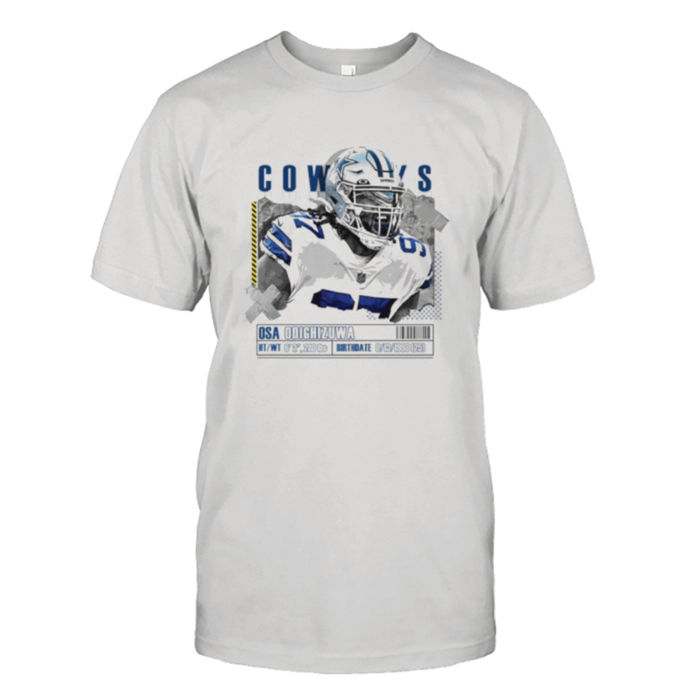 Osa Odighizuwa Football Paper Poster Dallas Cowboys shirt