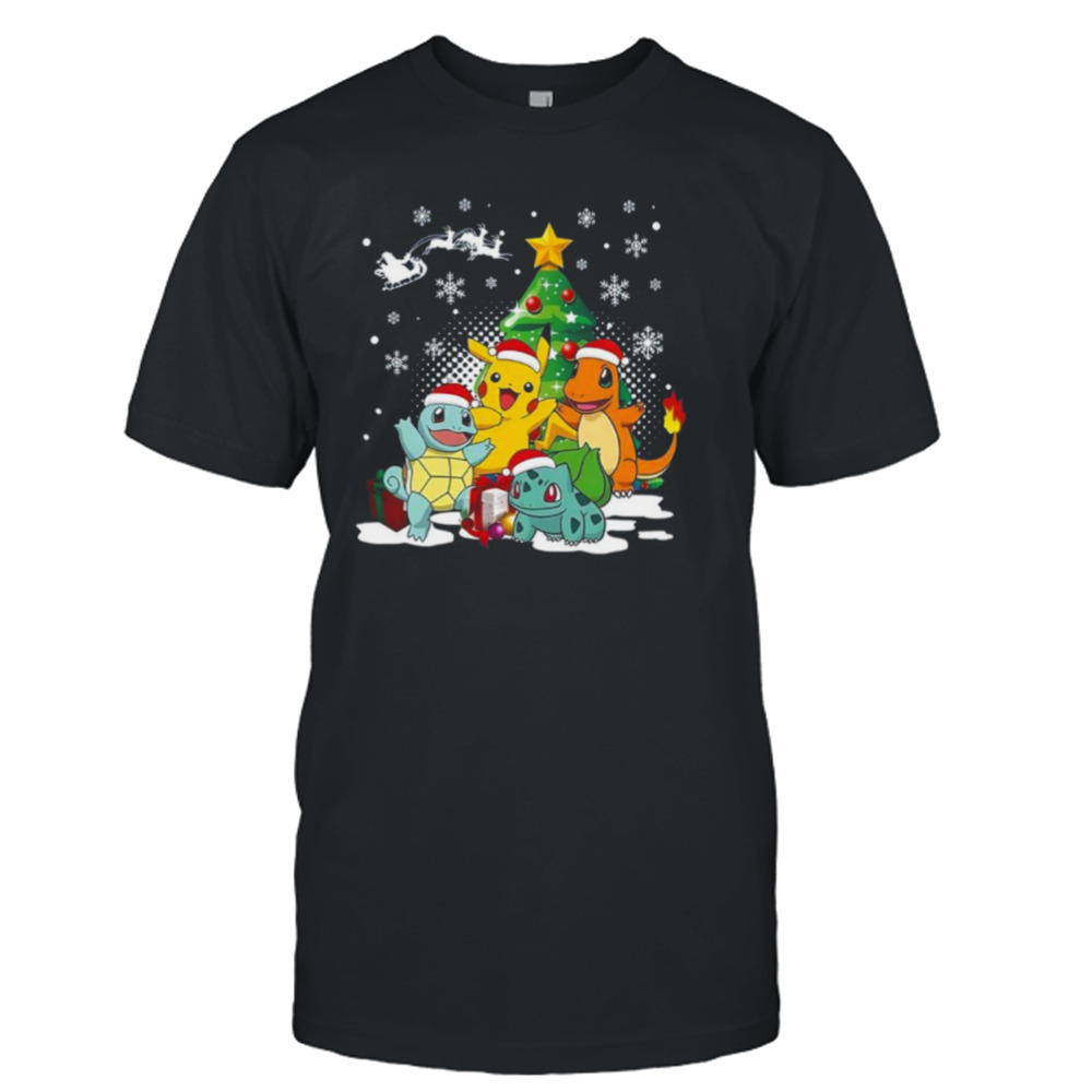 Pokemon Characters Christmas Tree shirt