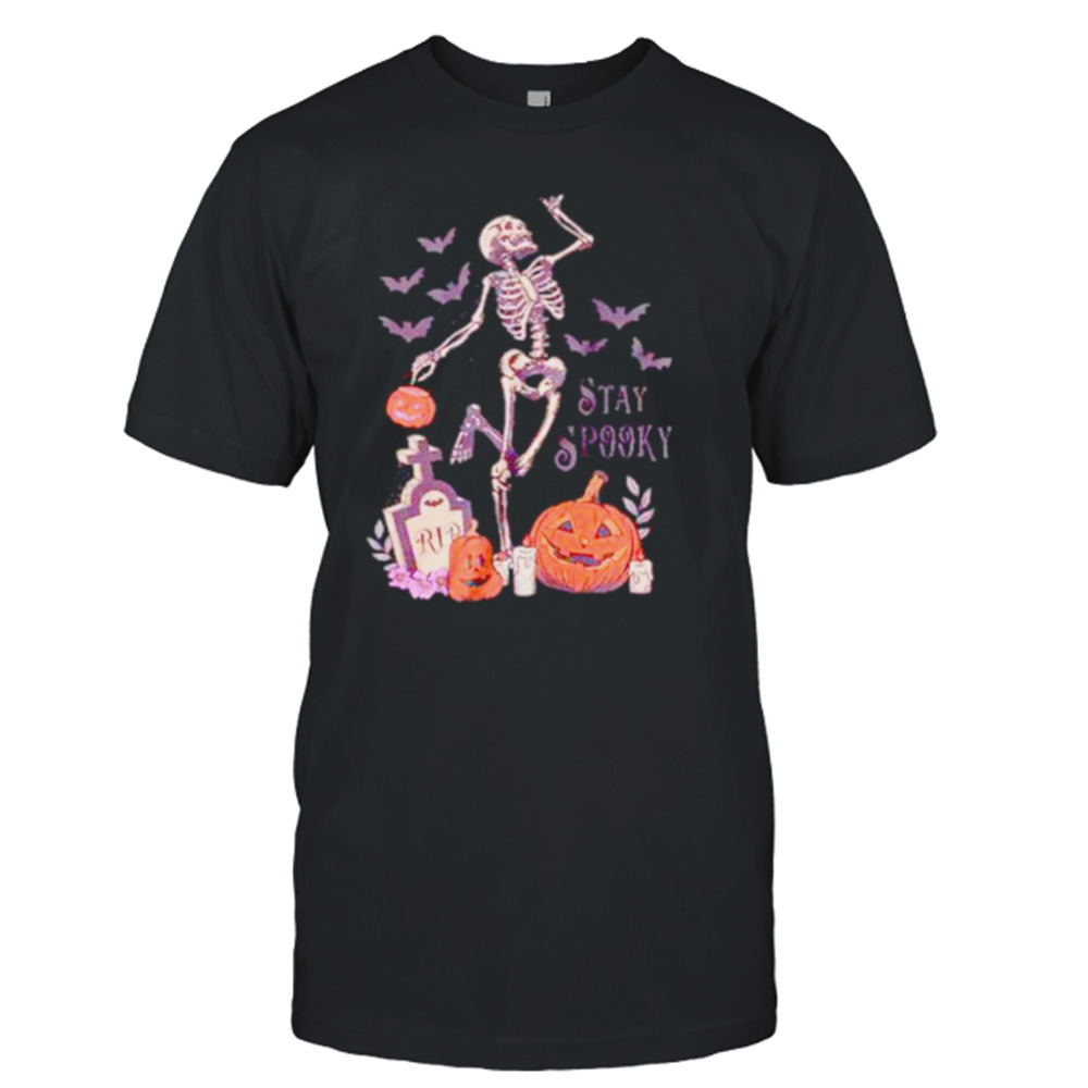 Stay spooky Halloween skeleton shirt