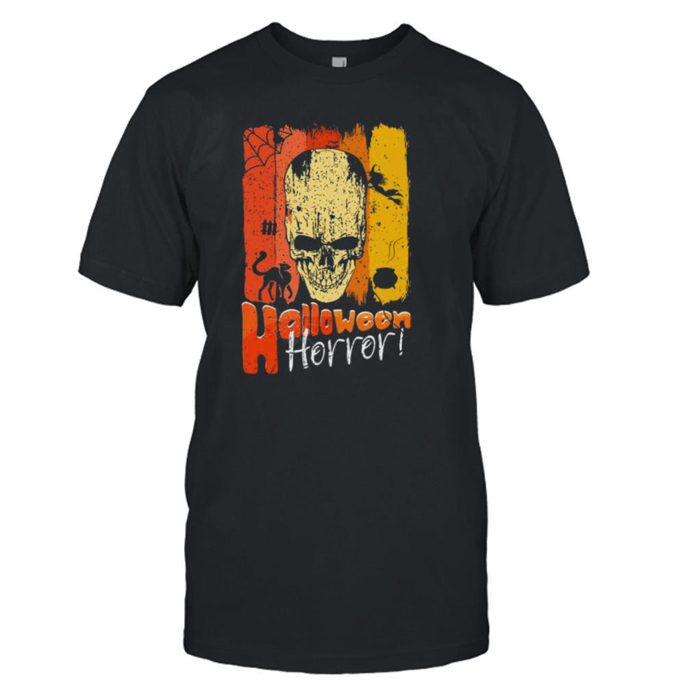 Halloween Horror Skull Vintage Scary Spooky Skeleton T-shirt