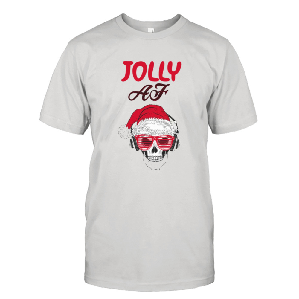 Funny Christmas Jolly Af Retro Skull Christmas Retro Jolly Af shirt