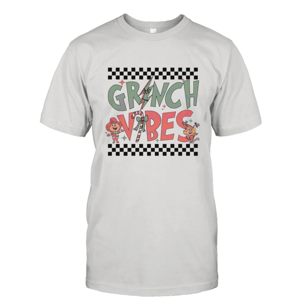 Retro Cute Christmas Grinch Vibes Design Shirt