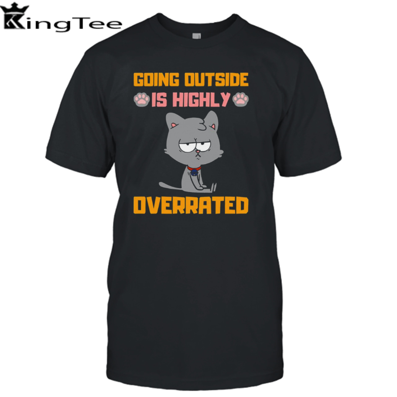 Going Outside Is Highly Overrated Funny Introvert Cat shirt