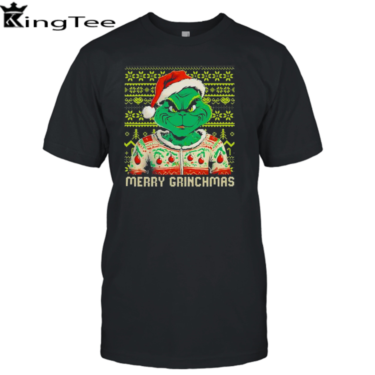 Grinch Christmas pattern Christmas T-shirt