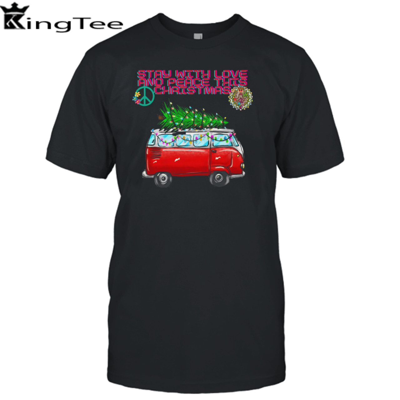 Hippie Christmas Retro Truck And Christmas Tree shirt