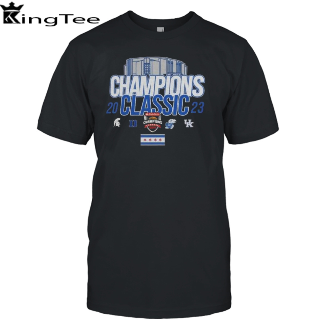 4 Team 2023 Champions Classic Building Slant Chicago Shirt