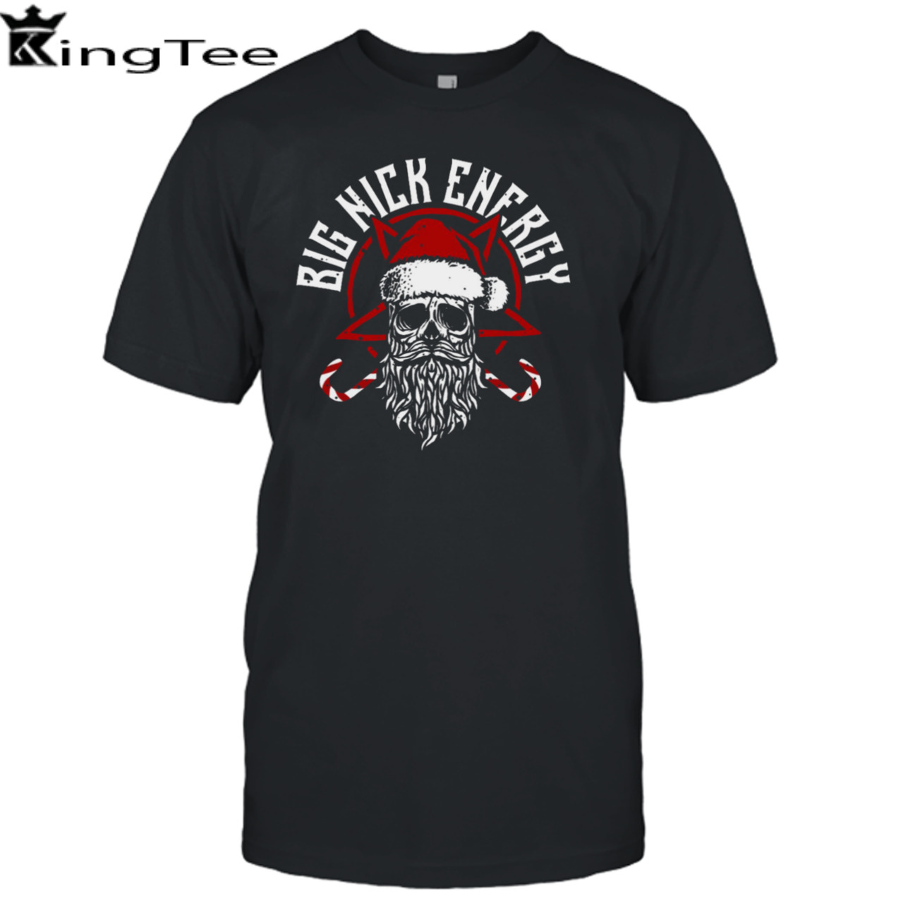 Big Nick Energy Funny Santaa Claus Skull Beard shirt