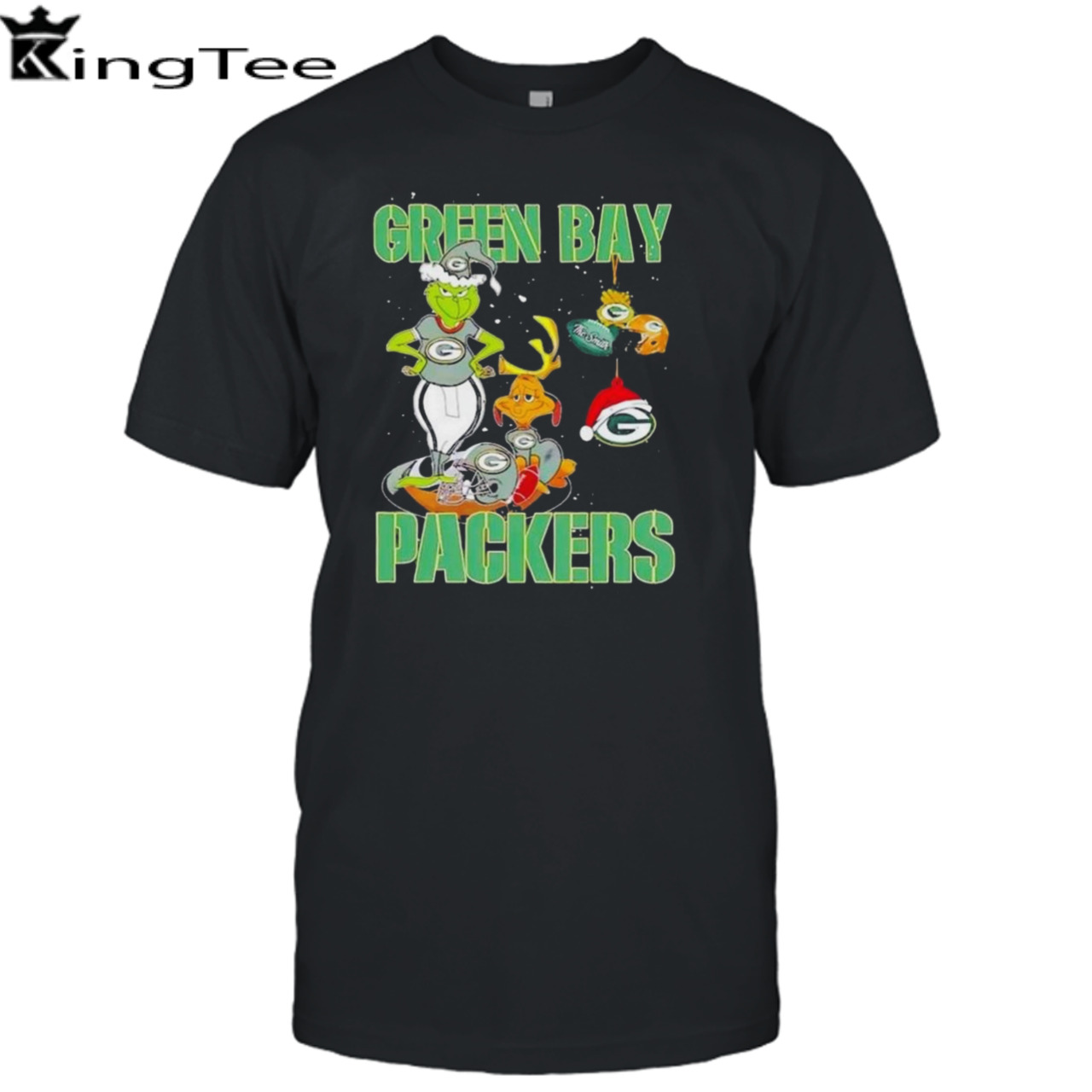 Green Bay Packers Grinch And Max Nfl Ornament Christmas T-shirt