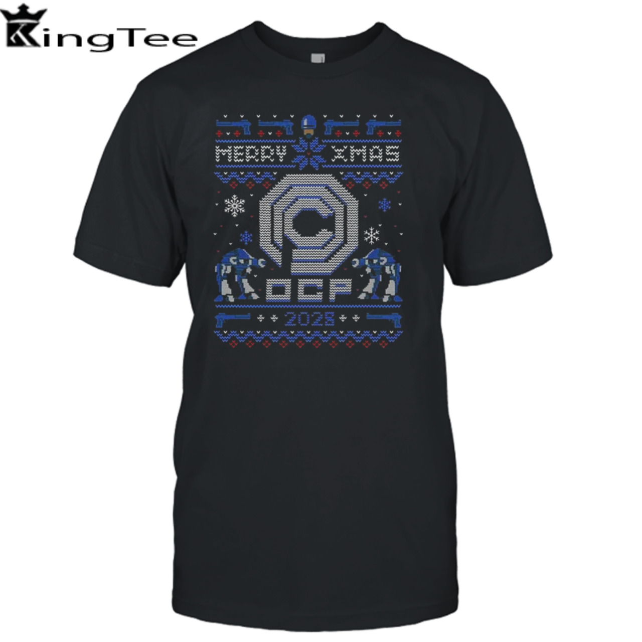 Happy Robo Merry Xmas Ocp 2028 Ugly Christmas T-shirt