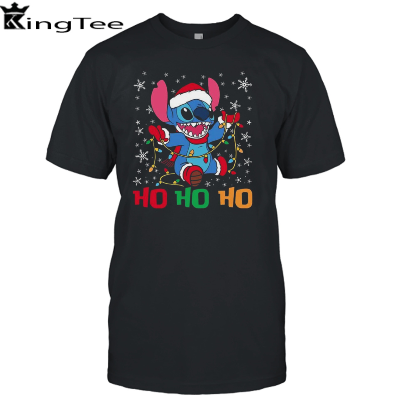 Happy Santa Stitch Ho Ho Ho Christmas T-shirt