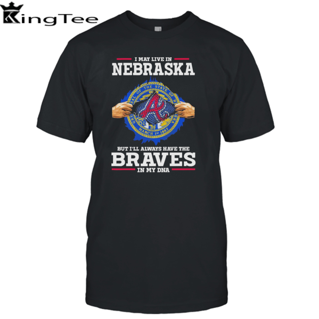 I may live in Nebraska but i’ll always have the Braves in my dna shirt